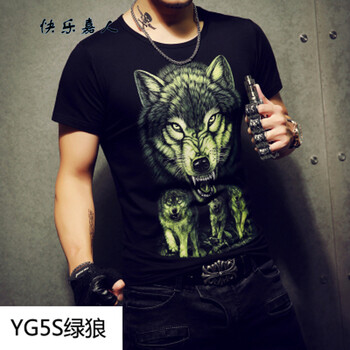 快樂嘉人 短袖 男士T恤 夜光綠 S，XL，L，XXXL，XXL，M