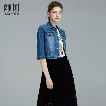 顏域（YANYEE） POLO領(lǐng) 五分袖 女 短外套 