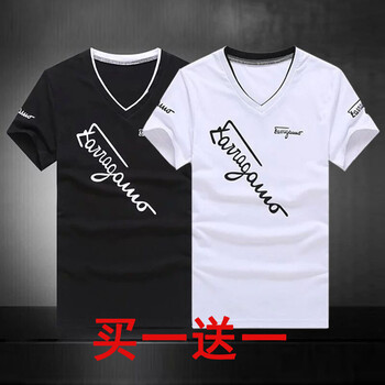 諾爾吉威（Nuoerjiwei） 長(zhǎng)袖 男士T恤 短斜英文白+斜英文黑 
