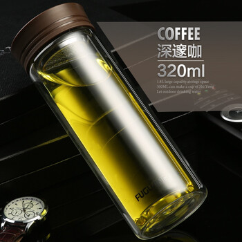 精美雙層玻璃杯，喝水更方便