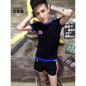 古萊登（GODLIKE） 短袖 男士T恤 男短袖+短褲黑色 XL，L，M，XXXL，XXL