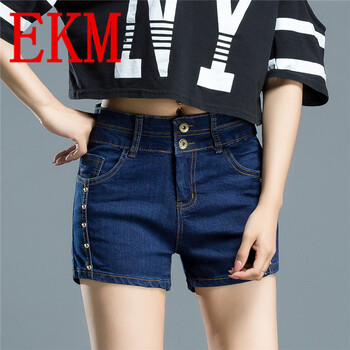 EKM 中腰 直筒褲 女 五分褲 牛仔褲