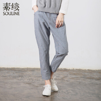 素縷（Souline）  直筒褲 女 九分褲 休閑褲