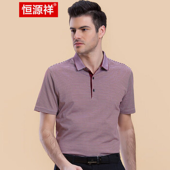 恒源祥 短袖 男士T恤 紫紅  953507 S，XL，L，XXXL，XXL，M