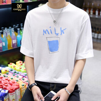 C2潮朝（C2 CHAO CHAO） 五分袖 男士T恤 白色 XL，L，XXL，M