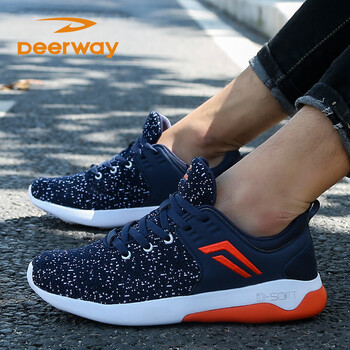 德爾惠（DEERWAY）跑步鞋藏藍(lán)色/火紅橙 