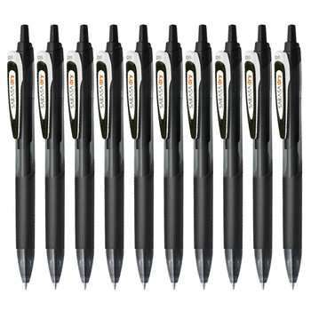 日本斑马牌（ZEBRA）JJ31 速干中性笔 按动大笔夹中性笔 0.0.5mm 黑杆黑芯 10支装原装进口