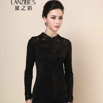 藍之蓓（LANZIBES） 蕾絲 短袖 T恤 女 V領(lǐng)