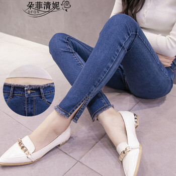 朵菲清妮 高腰  女 長(zhǎng)褲 牛仔褲