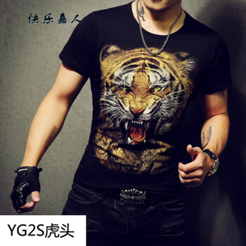 快樂嘉人 短袖 男士T恤 YG2夜光虎頭 S，XL，L，XXL，M，XXXL