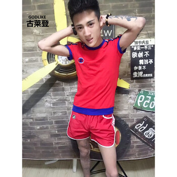 古萊登（GODLIKE） 短袖 男士T恤 男短袖+短褲紅色 XL，L，XXL，XXXL，M