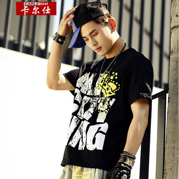 卡爾仕（CARLESHI） 短袖 男士T恤 黑色 XL，L，XXL，XXXL，M