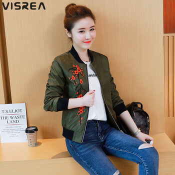 VISREA 立領(lǐng) 長袖 女 短外套 刺繡