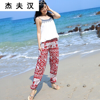 杰夫漢（Jiefuhan） 高腰 燈籠褲 女 長(zhǎng)褲 休閑褲