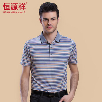 恒源祥 短袖 男士T恤 847204-寶蘭 S，XL，L，M，XXXL，XXL，加大