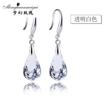 水晶水滴耳環(huán)純銀