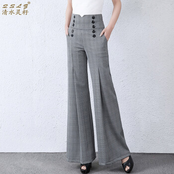 清水靈籽（QSLZ） 高腰 喇叭褲 女 長(cháng)褲 休閑褲