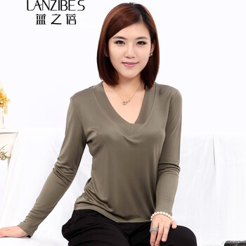 藍之蓓（LANZIBES）  短袖 T恤 女 V領(lǐng)