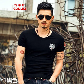 古萊登（GODLIKE） 短袖 男士T恤 Y1黑色 M