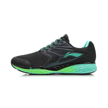 李寧（LI-NING）跑步鞋新基礎黑/熒光薄荷綠 