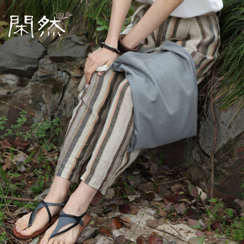閑然   女 九分褲 休閑褲