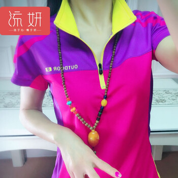 流妍 撞色 短袖 T恤 女 立領(lǐng)