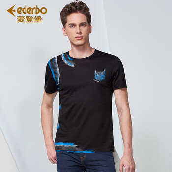 愛(ài)登堡（edenbo） 短袖 男士T恤 黑色  