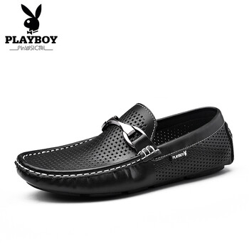 花花公子（PLAYBOY）男士黑色(鏤空版) 38