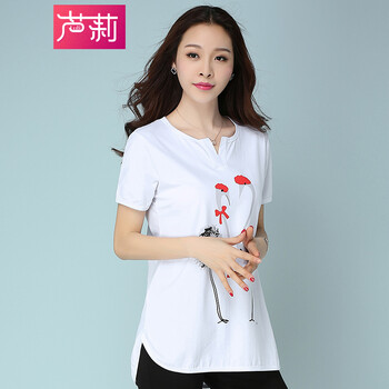 蘆莉  短袖 T恤 女 V領(lǐng)