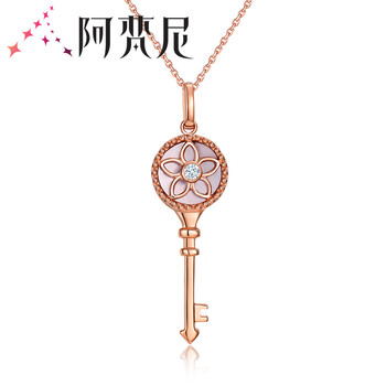 鑰匙玫瑰金項鏈