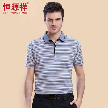 恒源祥 短袖 男士T恤 847104-中灰 S，XL，L，XXL，XXXL，加大，M