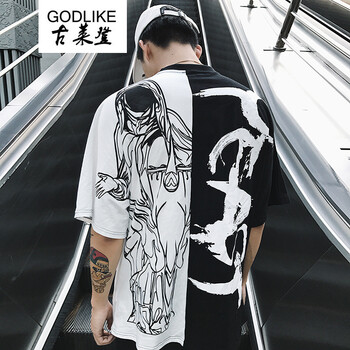 古萊登（GODLIKE） 短袖 男士T恤 黑白天使 