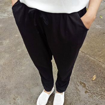 燦楊 調(diào)節(jié)腰 直筒褲 女 九分褲 休閑褲