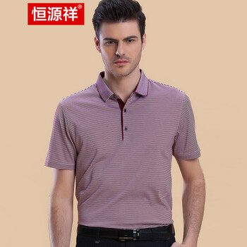 恒源祥 短袖 男士T恤 紫紅02Y46953 S，XL，L，M，XXXL，XXL