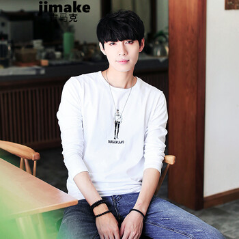 吉馬克（jimake） 長(cháng)袖 男士T恤 白色 XL，L，XXXL，XXL，M