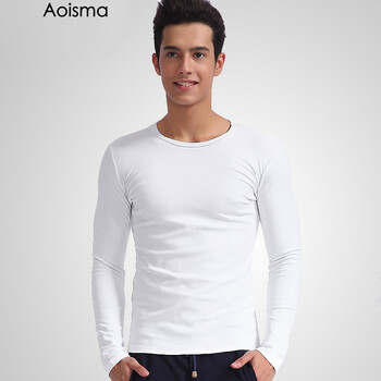 奧司馬（AOSIMA） 長袖 男士T恤 白色 XL，L，XXL