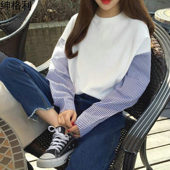 紳格利 拼接 短袖 T恤 女 圓領(lǐng)