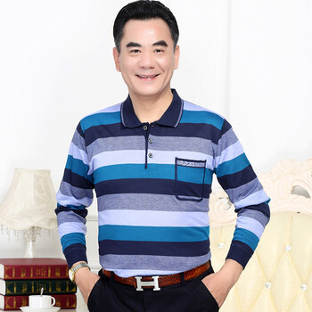 瀚瑞（HANRI'S） 長(zhǎng)袖 男士T恤 HR68-1藍(lán)色 