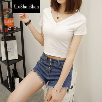XiuShanShan 露背 短袖 T恤 女 V領(lǐng)