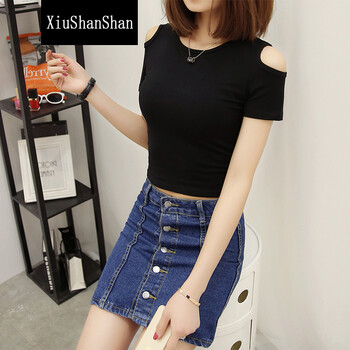 XiuShanShan 露肩 短袖 T恤 女 圓領(lǐng)