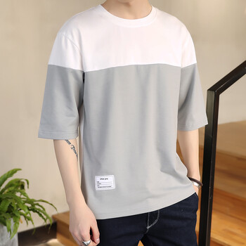 信簡(jiǎn) 五分袖 男士T恤 灰色 XL，L，XXL，M，XXXL