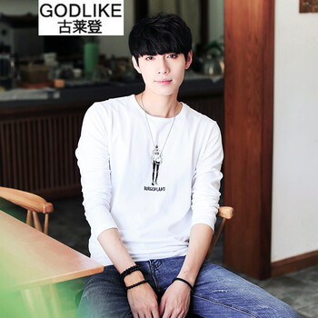 古萊登（GODLIKE） 長袖 男士T恤 6816白色 
