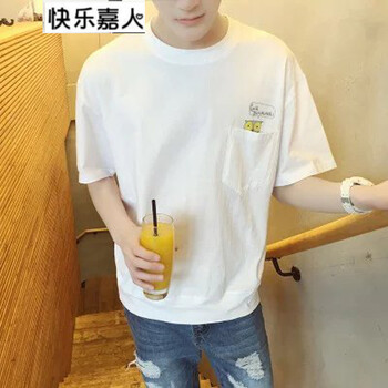 快樂(lè)嘉人 五分袖 男士T恤 白色貓頭 S，XL，L，XXL，M