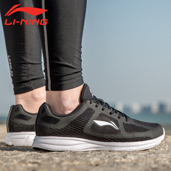 李寧（LI-NING）跑步鞋新基礎(chǔ)黑/基礎(chǔ)白031-1（網(wǎng)面款） 40