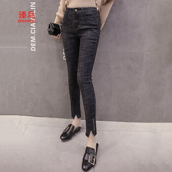 瑧鳥 高腰 鉛筆褲/小腳褲 女 九分褲 牛仔褲