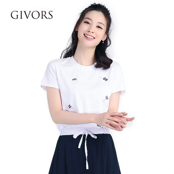 GIVORS 釘珠 短袖 T恤 女 圓領