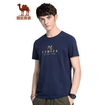 駱駝（CAMEL） 短袖 男士T恤 深藍 XL，L，XXL，M，XXXL