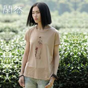 閑然  短袖 T恤 女 圓領(lǐng)