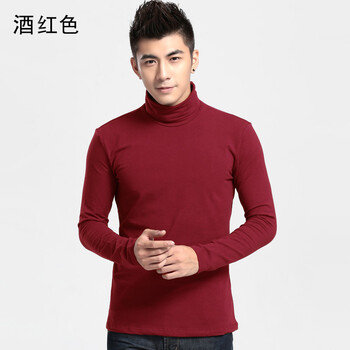 白描（whitedraw） 長袖 男士T恤 暗紅色 