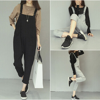 慈姑 高腰 背帶褲 女 長(cháng)褲 休閑褲